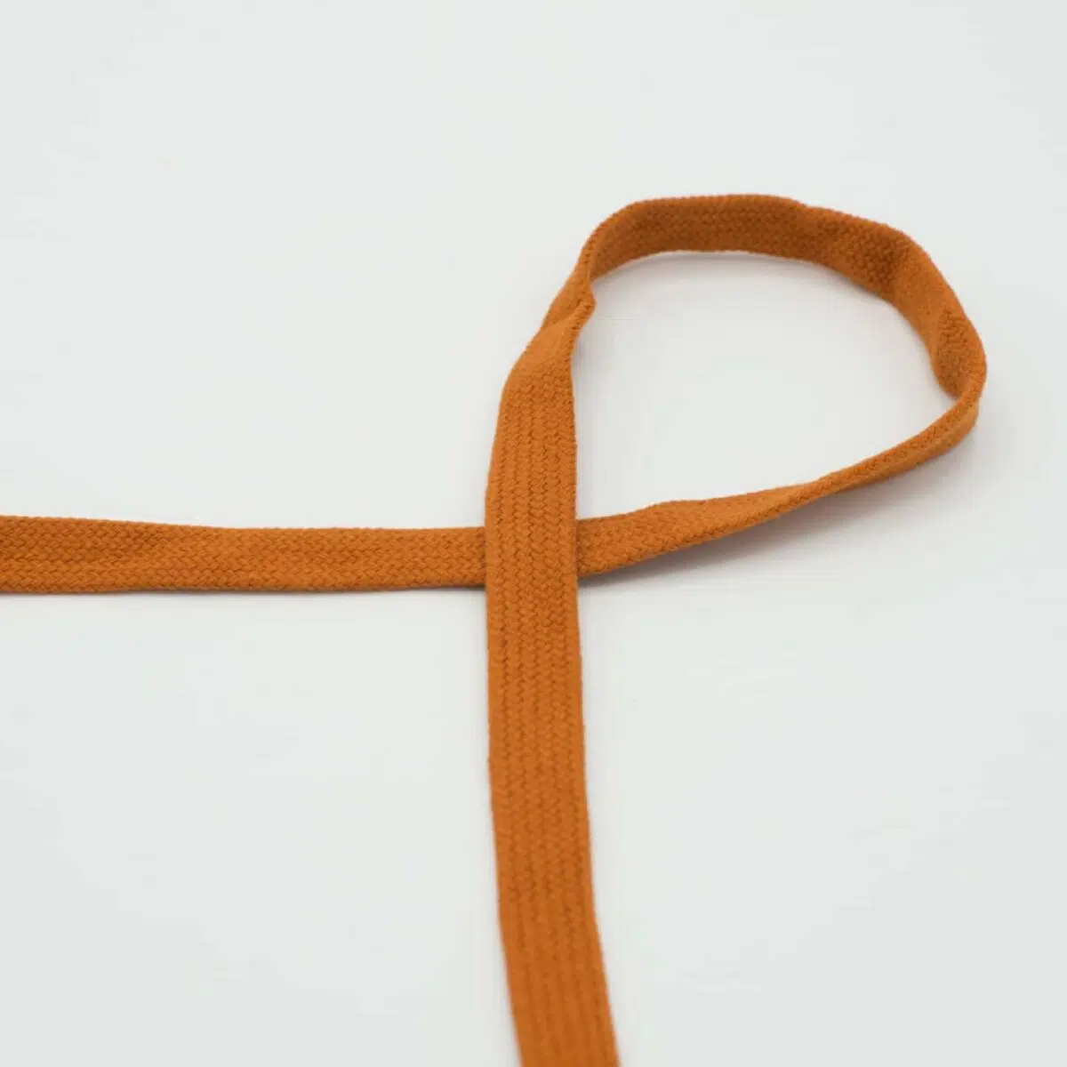 Flachkordel: Baumwolle 1,5cm Cognac