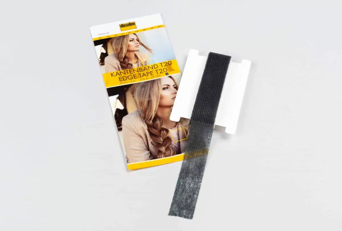 Vlieseline: Kantenband T20 20 mm x 5 m schwarz