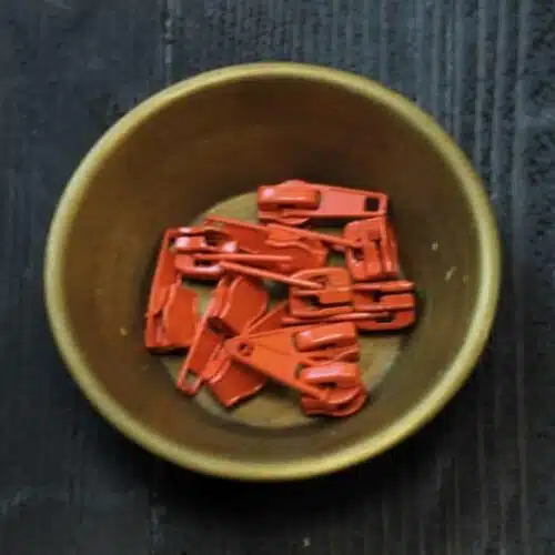 Zipper für Endlos Reißverschluss 3mm und 5 mm Orangerot