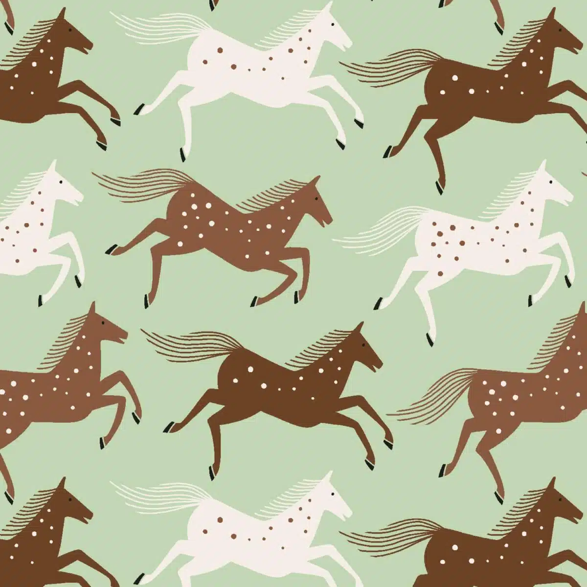 Cotton and Steel: "Wild & Free" Wild Horses - Reflection ***Reststück 0,80m***