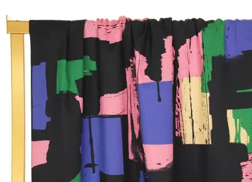 Atelier Jupe: "Colour-blockes Black" Cotton ***Reststück 2,20m***