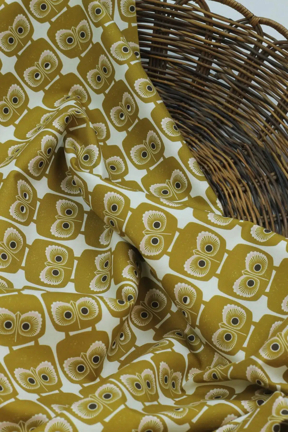 Cotton and Steel: "Sweet Floral Scent" Nosey Owl Umber Fabric