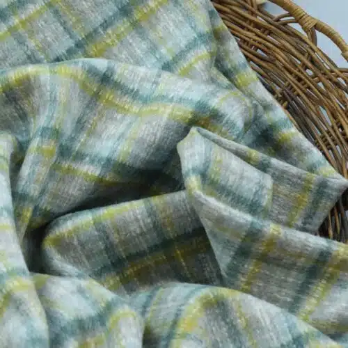 Katia: Flanell "Winter" Karos Grün/Grau/Gelb ***Reststück 0,85m***