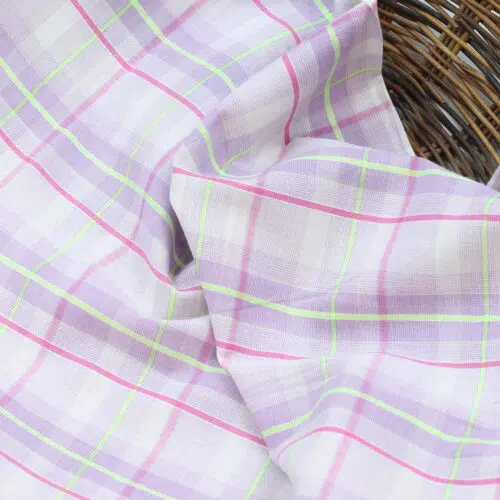 Katia: Baumwolle "Fluor Madras Neon & Lilac"