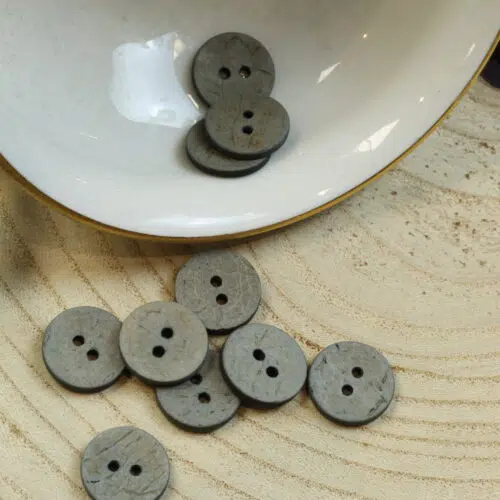 Echter Kokosknopf Hellgrau 15 mm