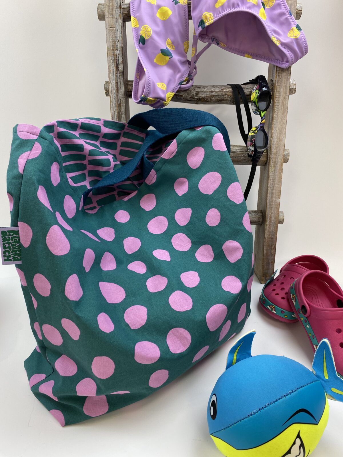 Nähset: Shopping Bag "Kokka Canvas Blumenmuster Dusty Flieder" – Bild 2