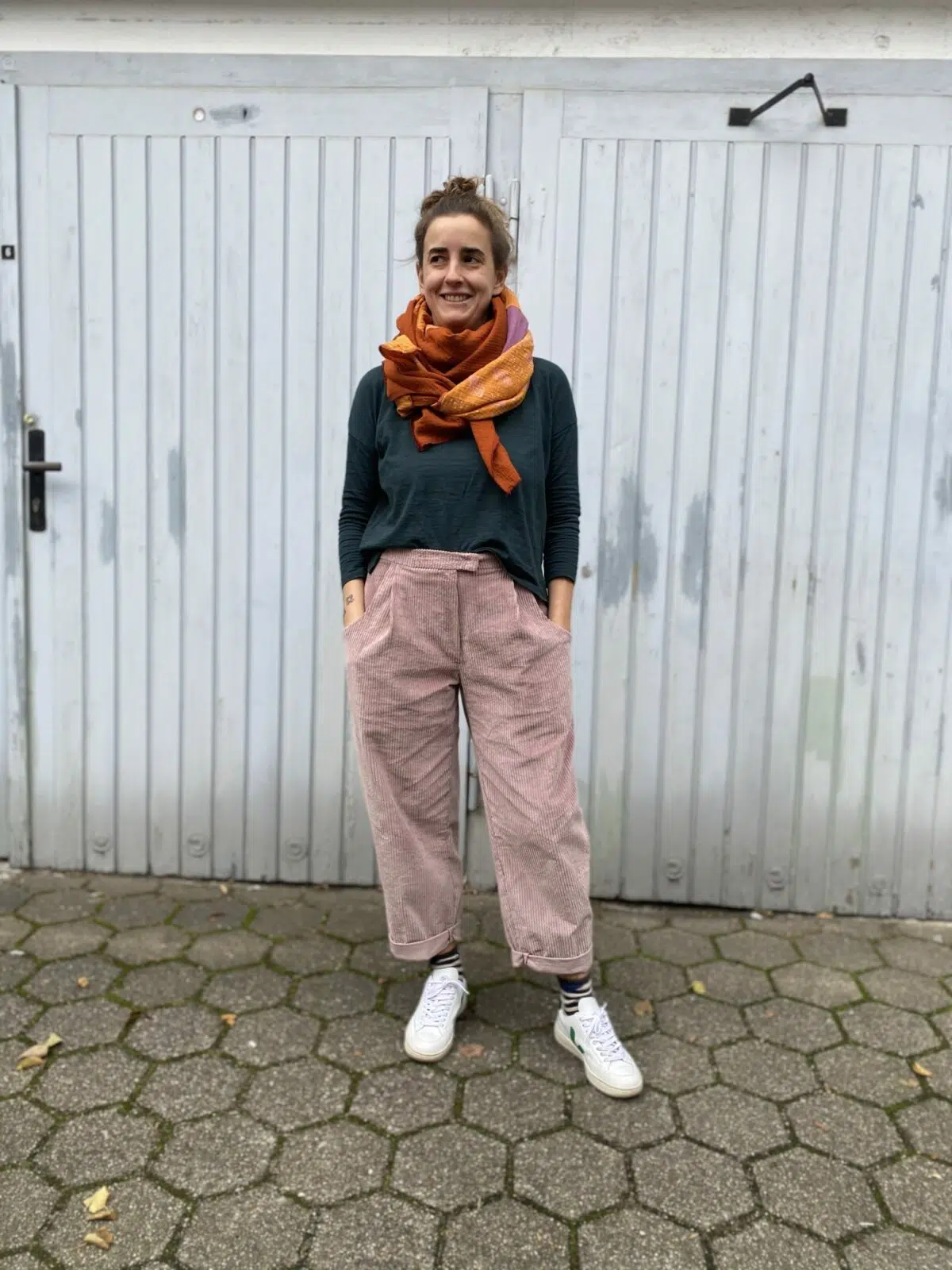 Nähset: "Hose Erna" Breitcord 8w Altrose – Bild 4