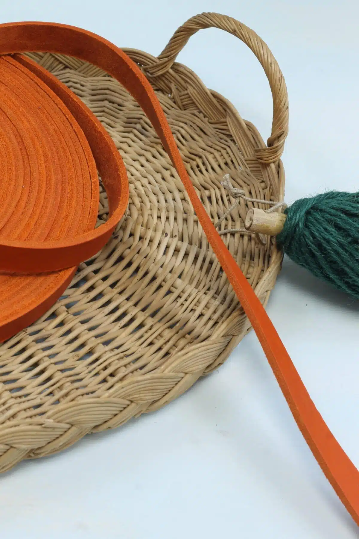 Lederriemen: Gurtband Orange