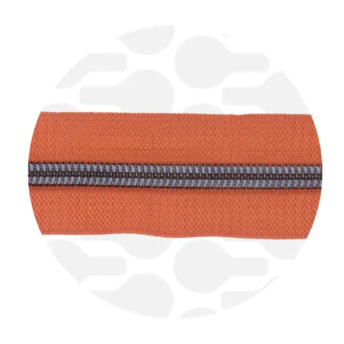 Zipper Zoo Reißverschlüsse in bunten Farben auf Stoff – ideal für DIY-Nähprojekte Elsbeth und ich Stoffe Bochum Terracotta Gunmetal