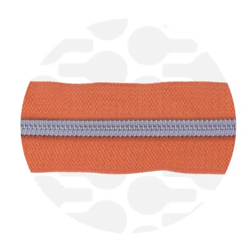 Zipper Zoo Reißverschlüsse in bunten Farben auf Stoff – ideal für DIY-Nähprojekte Elsbeth und ich Stoffe Bochum Terracotta nickel