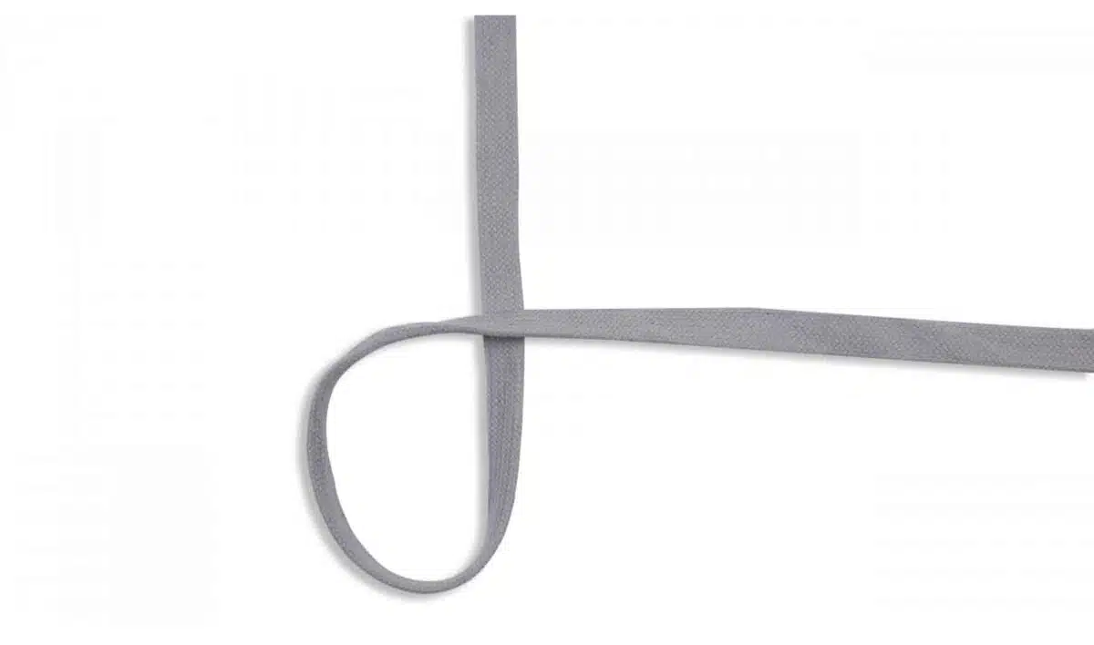 Flachkordel: Baumwolle 1,5cm Silver