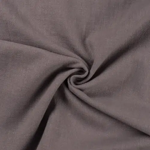 Stonewashed Leinenstoff als Meterware in Hellgrau - weich, vorgewaschen, naturbelassen Detailaufnahme von Dunkelgrau