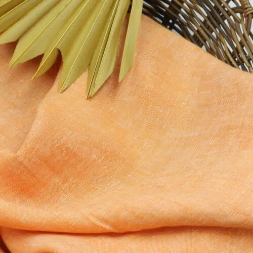 hochwertiger, leichter leinenstoff meliert "orange" – weich, leicht & natürlich