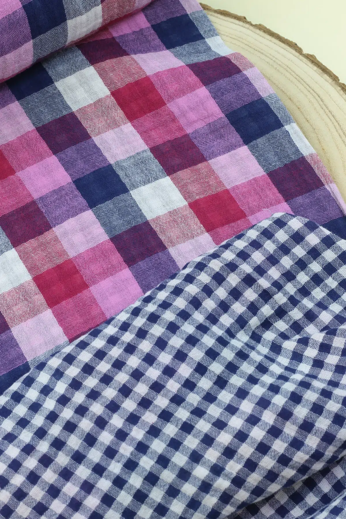 double gauze musselin: doublesided check "pistazie" (kopie)