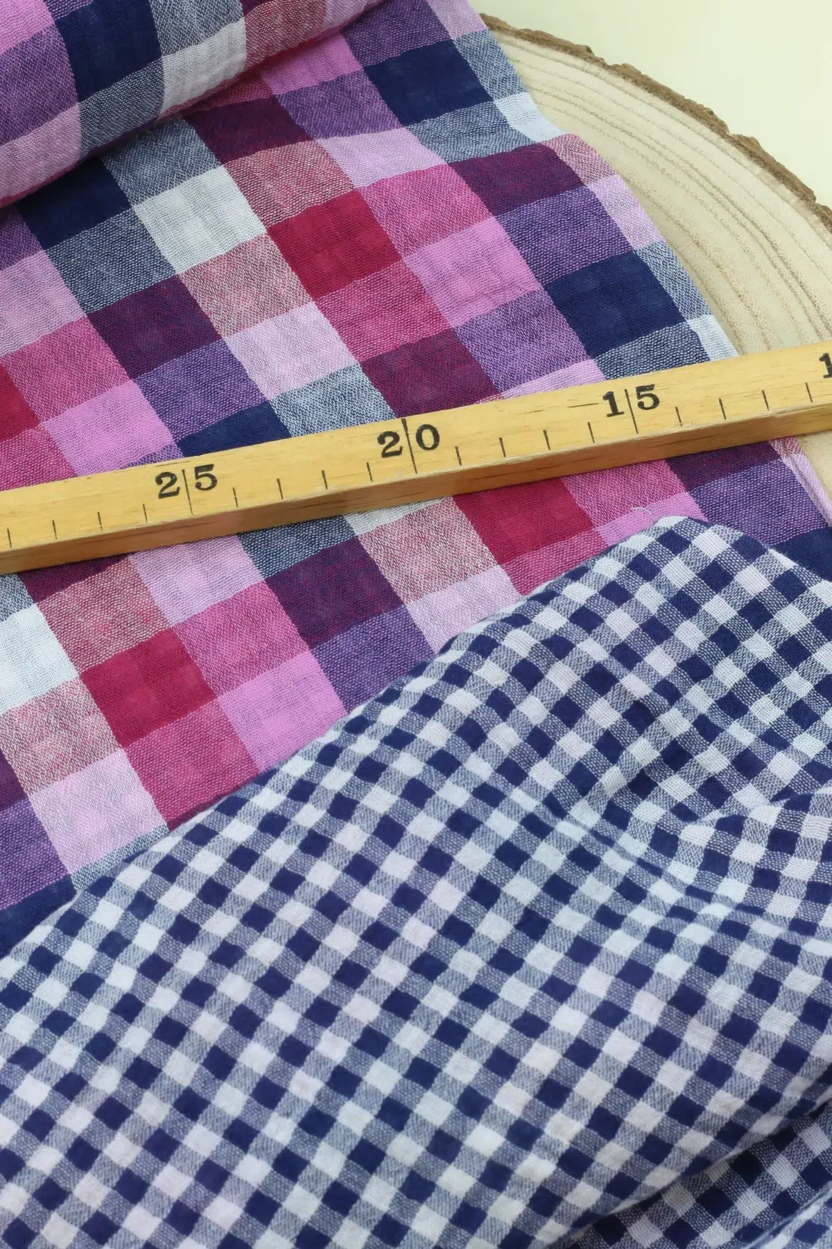 double gauze musselin: doublesided check "pistazie" (kopie)