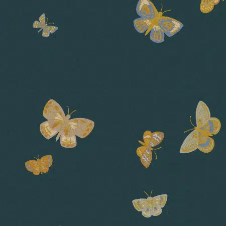 Cotton and Steel: "English Rose" Rifle Paper Canvas Butterfly House Canvas Metallic